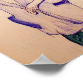 Egon Schiele – 青いドレスを着たスタンディングガール ポスター (角)