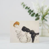 Egon Schiele – 黒いストッキング ポストカード (スタンド正面)