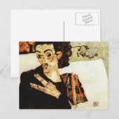 Egon Schiele – 黒い花瓶と自画像 ポストカード (正面/裏面)