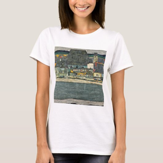Egon Schiele casas junto al rio ciudad vieja. Tシャツ (正面)