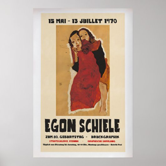 Egon Schiele Exhibition Poster 1970 Vintage Art ポスター (正面)