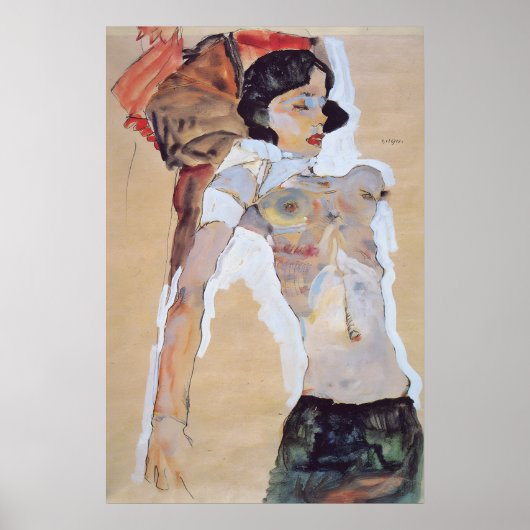 Egon Schiele Expressionism Art Print Vintage Home ポスター (正面)