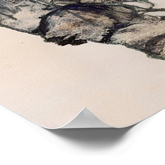 Egon Schiele Expressionism Print Sitzender ポスター (角)