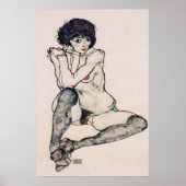 Egon Schiele Expressionism Print Sitzender ポスター (正面)