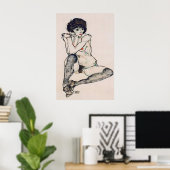 Egon Schiele Expressionism Print Sitzender ポスター (ホームオフィス)