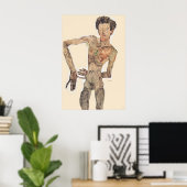 Egon Schiele 'Grimassierendes Aktselbstbildnis' ポスター (ホームオフィス)