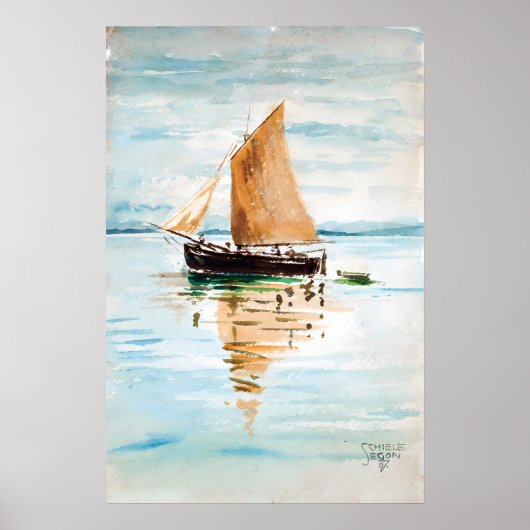 Egon Schiele Sailing Boat Print Expressionist ポスター (正面)