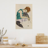 Egon Schiele 'Seated Woman' Expressionism Art ポスター (キッチン)