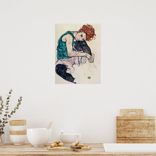 Egon Schiele Seated Woman Poster ポスター (キッチン)