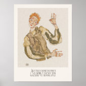 Egon Schiele Self Portrait with Armlets Art ポスター (正面)