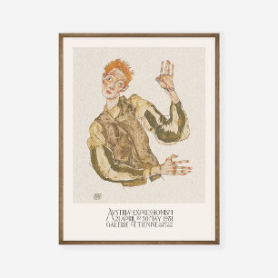 Egon Schiele Self Portrait with Armlets Art ポスター