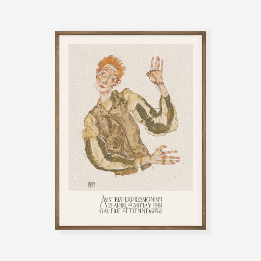 Egon Schiele Self Portrait with Armlets Art ポスター