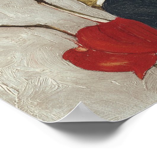 Egon Schiele Self Portrait with Physalis ポスター (角)