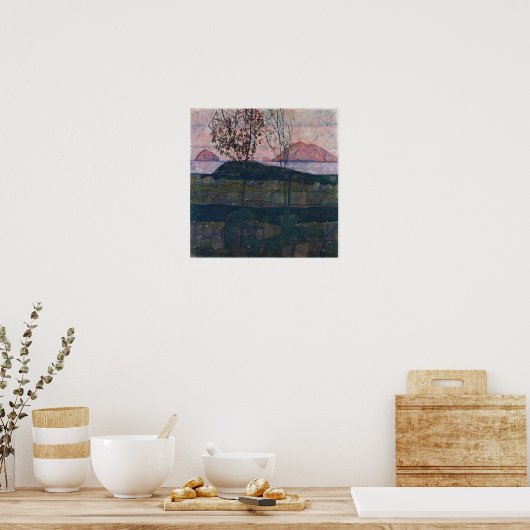 Egon Schiele Setting Sun ポスター (キッチン)