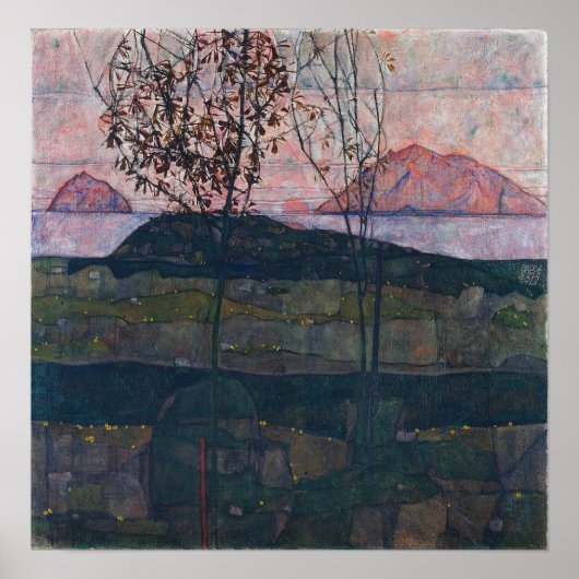 Egon Schiele Setting Sun ポスター (正面)