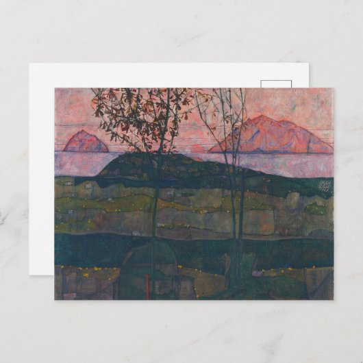 Egon Schiele - Setting Sun ポストカード (正面/裏面)