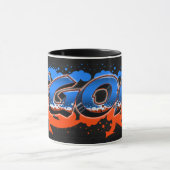 Egon Vorname Name Graffiti blue orange Tasse マグカップ (中央)