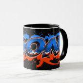 Egon Vorname Name Graffiti blue orange Tasse マグカップ (正面右)