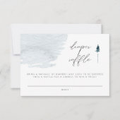 EGRET石板ブルーウォーターカラーパインおむつチケットイン 招待状 (正面)