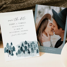 EGRET石板ブルーウォーター色パイン日付を保存 招待状