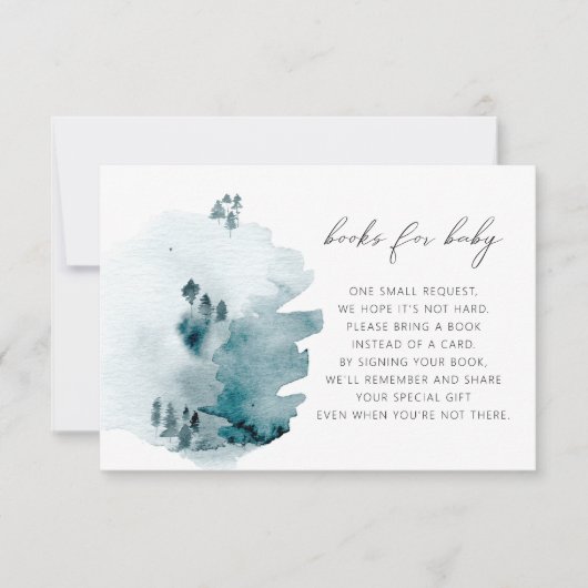 EGRET石板ブルーパイン赤ちゃんシャワーベビー本 招待状 (正面)