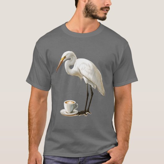 Egret Birdの少年の家族 Tシャツ (正面)