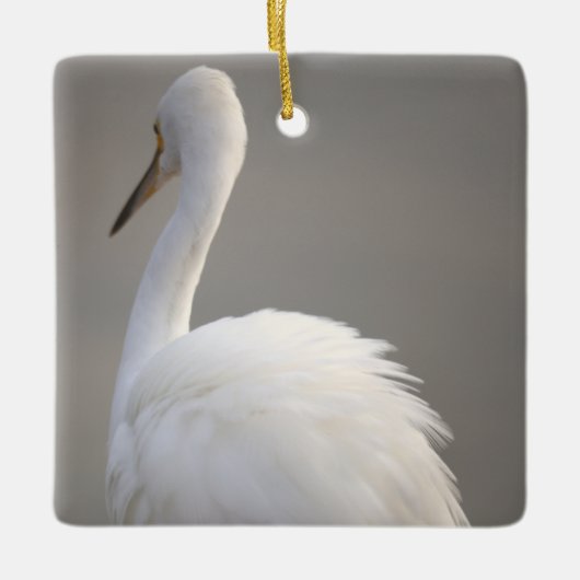 Egret Bird Ornament セラミックオーナメント (正面)