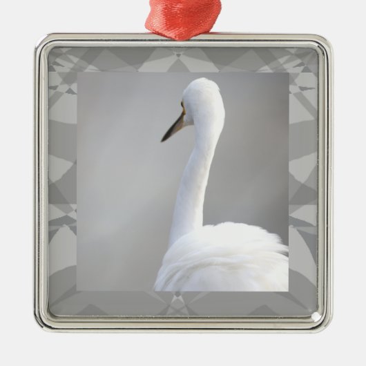 Egret Bird Photo Ornament  メタルオーナメント (正面)