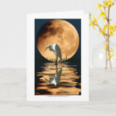 EGRET & GOLDEN MOON ～グリーティングカードとノートカード カード (黄色い花)