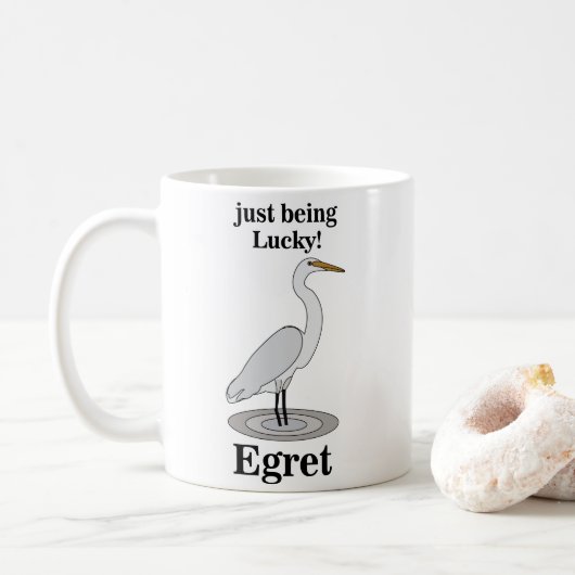 Egret Lucky Bird コーヒーマグカップ (ドーナツ)