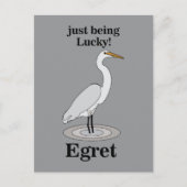 Egret Lucky Bird ポストカード (正面)