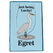 Egret Lucky Bird ミディアムペーパーバッグ (正面)