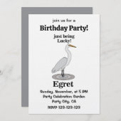 Egret Lucky Bird Birthday Party 招待状 (正面/裏面)