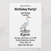 Egret Lucky Bird Birthday Party 招待状 (正面)