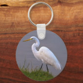 Egret Strolling in the Sunlight Keychain キーホルダー (正面)