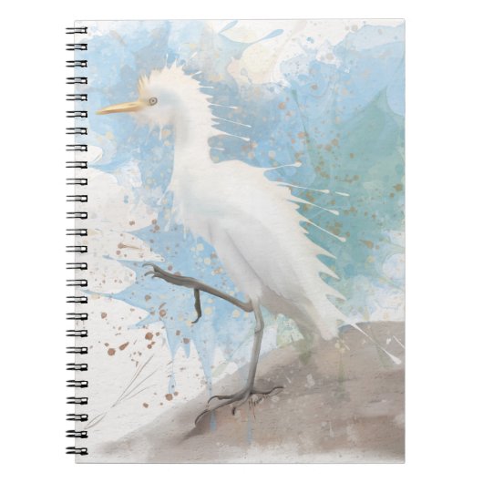 Egret watercolor  ノートブック (正面)