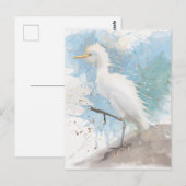 Egret watercolor  ポストカード (正面/裏面)