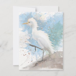 Egret watercolor  ポストカード