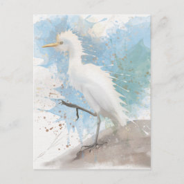 Egret watercolor  ポストカード