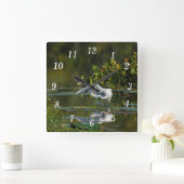 Egret Wing Exam Wall Clock スクエア壁時計 (ホーム)