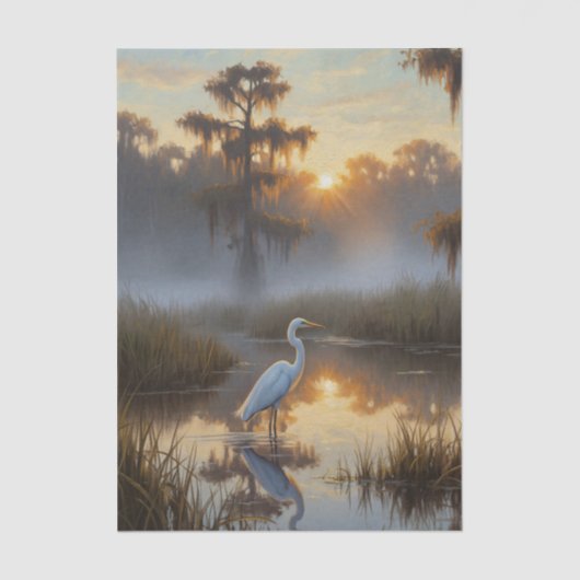 Egrets in Everglades National Park Morning 薄葉紙 (正面)