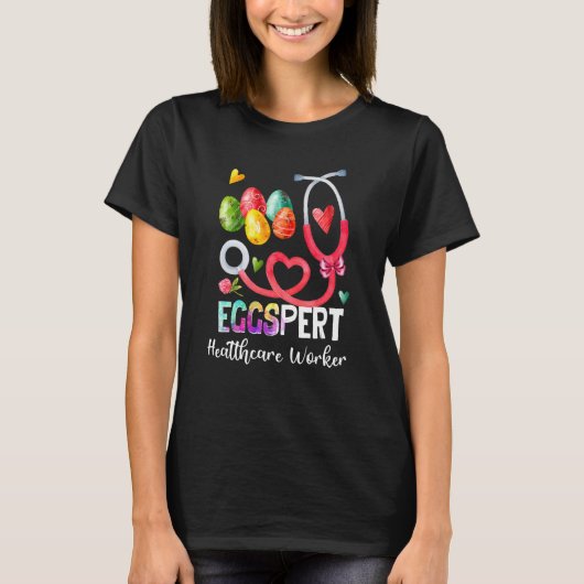 Egspert Healthcare Worker Bunny Stethoscope Easte Tシャツ (正面)