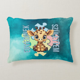 Egyedinek születtem – kedves zsiráfos design アクセントクッション