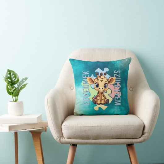 Egyedinek születtem – kedves zsiráfos design クッション (椅子)