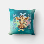 Egyedinek születtem – kedves zsiráfos design クッション (正面)