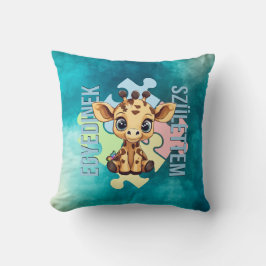 Egyedinek születtem – kedves zsiráfos design クッション