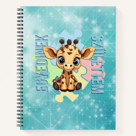 Egyedinek születtem – kedves zsiráfos design ノートブック