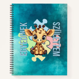 Egyedinek születtem – kedves zsiráfos design ノートブック