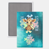 Egyedinek születtem – kedves zsiráfos design マグネット (正面/裏面)