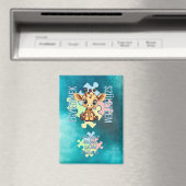 Egyedinek születtem – kedves zsiráfos design マグネット (インサイチュ (食洗機))